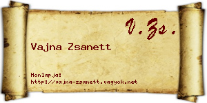 Vajna Zsanett névjegykártya
